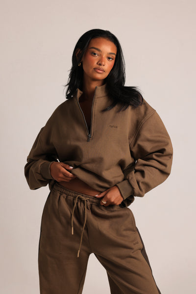 Quarter Zip Pullover - Pecan