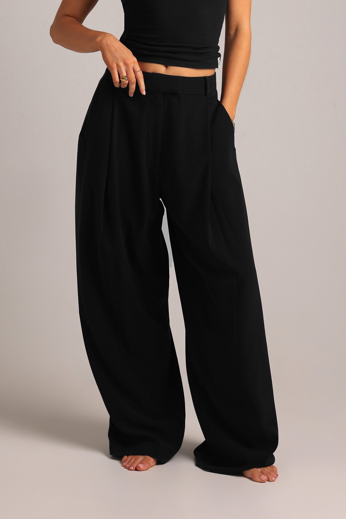 The Ivy Wide-Leg Trousers - Black – Gaui