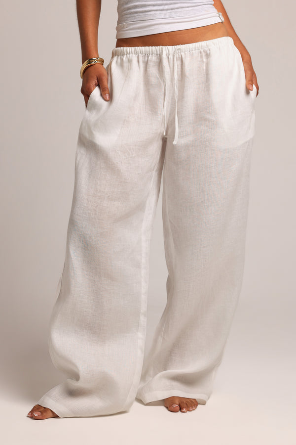 Heritage Linen Pants - White
