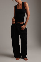 THE IVY WIDE-LEG TROUSERS - Black