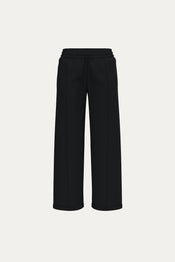 STRUCTURED WIDE LEG SWEATPANTS - Black