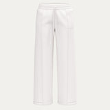 Structured Wide Leg Sweatpants - White