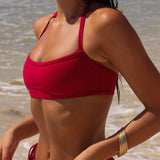 Neckholder Bandeau Bikini-Oberteil – Pomegranate