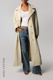 THE ORIGIN LONGLINE TRENCH COAT - Khaki