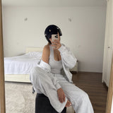 Pantalon de survêtement structuré à jambe large - Gris chiné clair