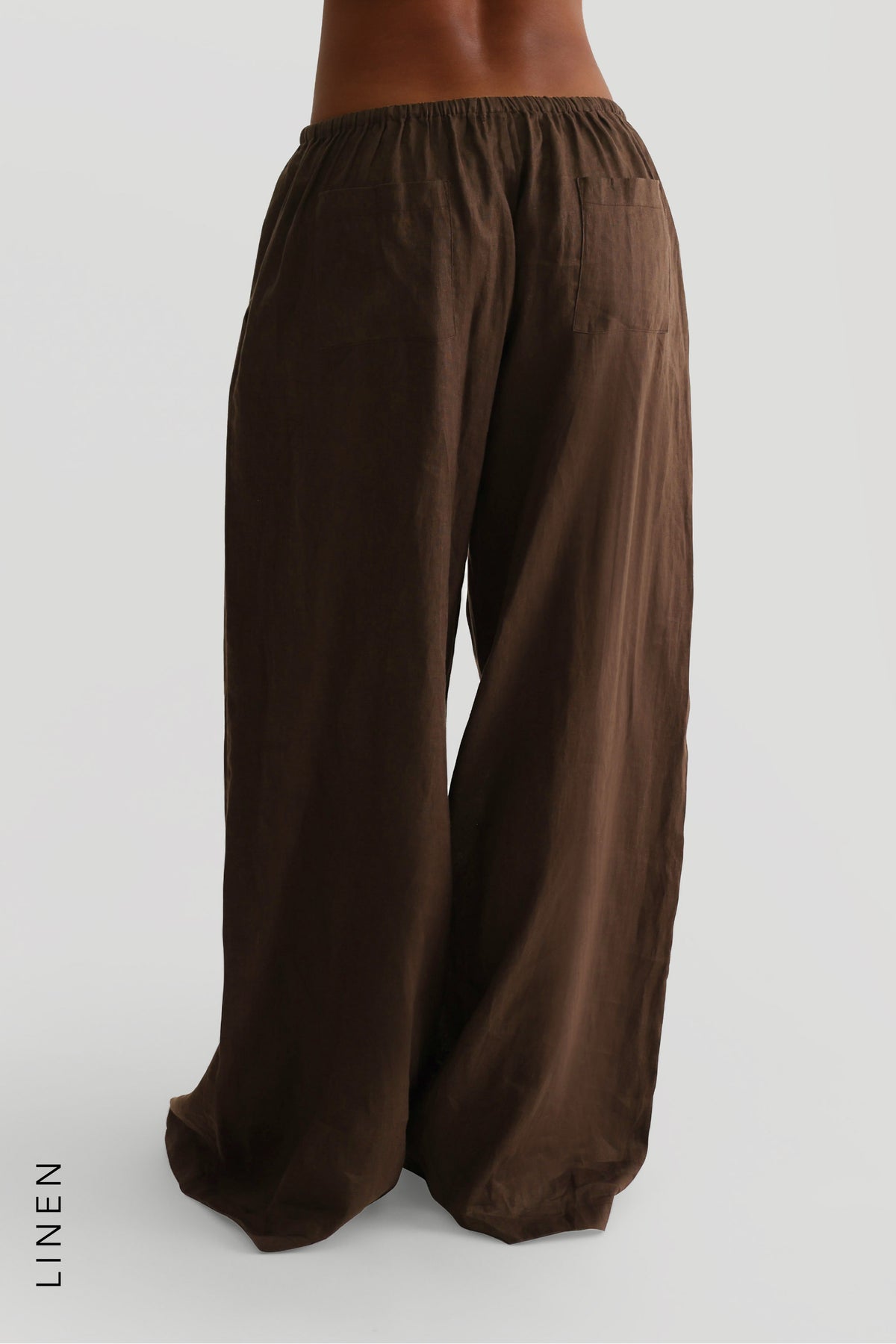 Heritage Leinenhose mit weitem Bein – Terra