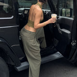 The Ivy Wide-Leg Trousers - Cypress