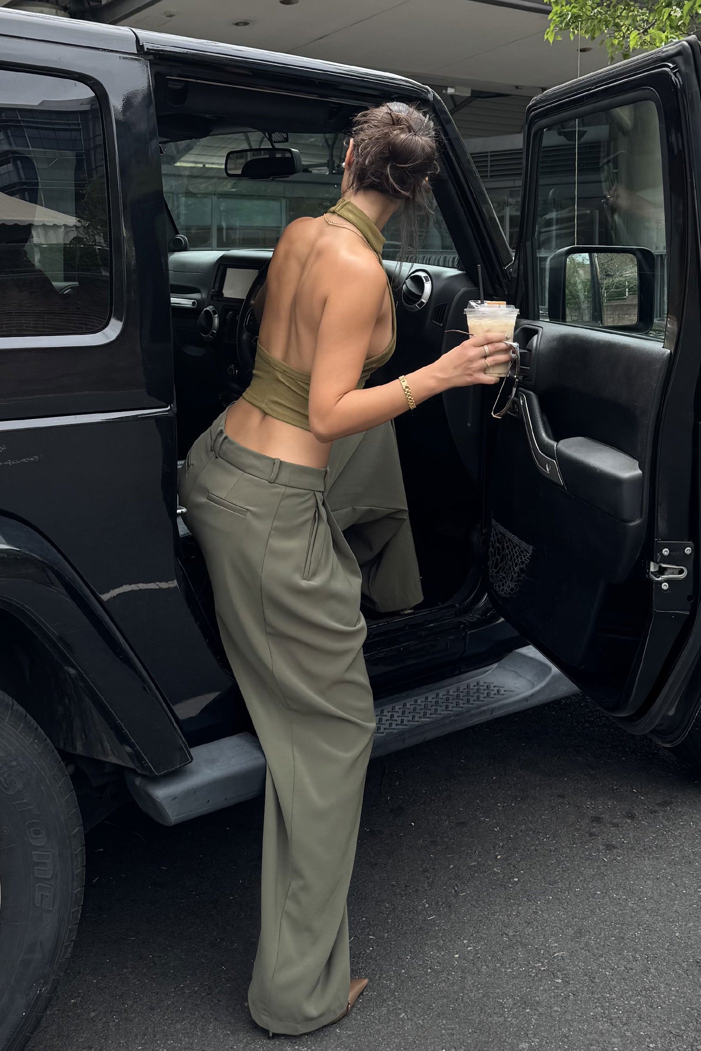 The Ivy Wide-Leg Trousers - Cypress