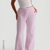 Structured Wide Leg Sweatpants - Soft Pink