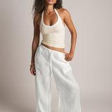 V-Neck Halter Top - Honeybutter/Cream