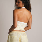 V-Neck Halter Top - Honeybutter/Cream