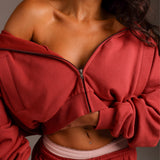 Cropped Zip-Up - Berry Glaze