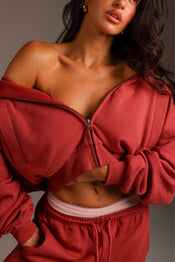 Cropped Zip-Up - Berry Glaze