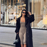 Der Arden Midi-Trenchcoat - Schwarz