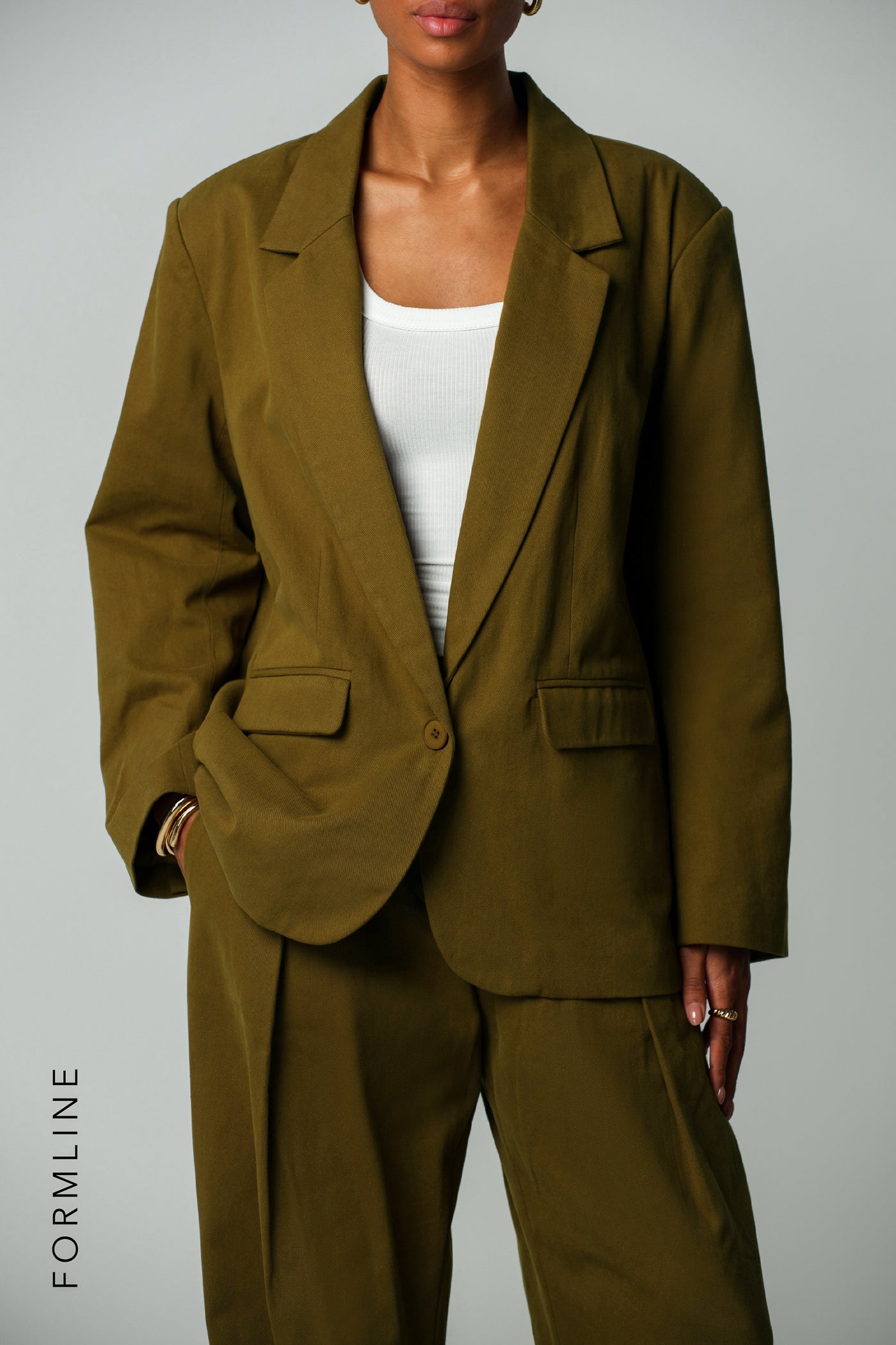 The Meridian Blazer - Olive Oil