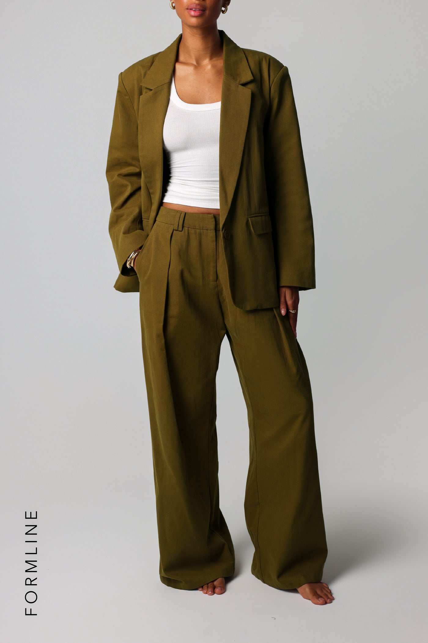 The Meridian Blazer - Olive Oil