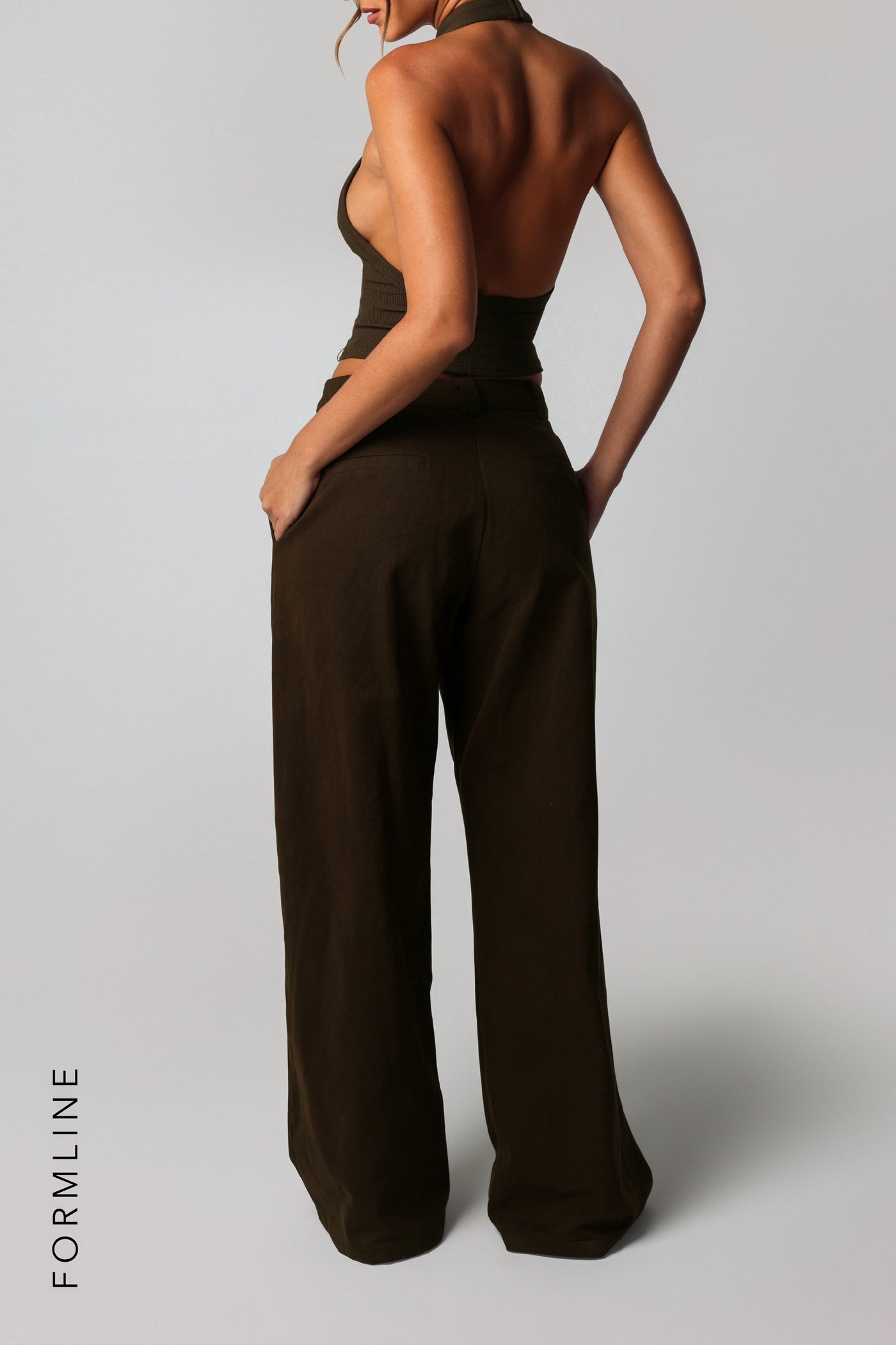The Meridian Wide-Leg Trousers - Brown Sugar