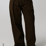 The Meridian Wide-Leg Trousers - Brown Sugar