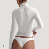 Refined Long Sleeve Turtleneck T-Shirt - White