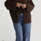 The Ribbed Button Up Cardigan - Light Brown