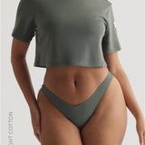 Relaxed Fit Custom-Patch Crop Top - Forest Green