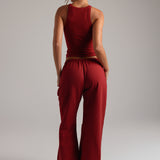 Cotton Boyfriend Sweatpants - Cranberry