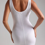 Tank Micro-Ribbed Maxi Dress - White