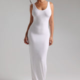 Tank Micro-Ribbed Maxi Dress - White