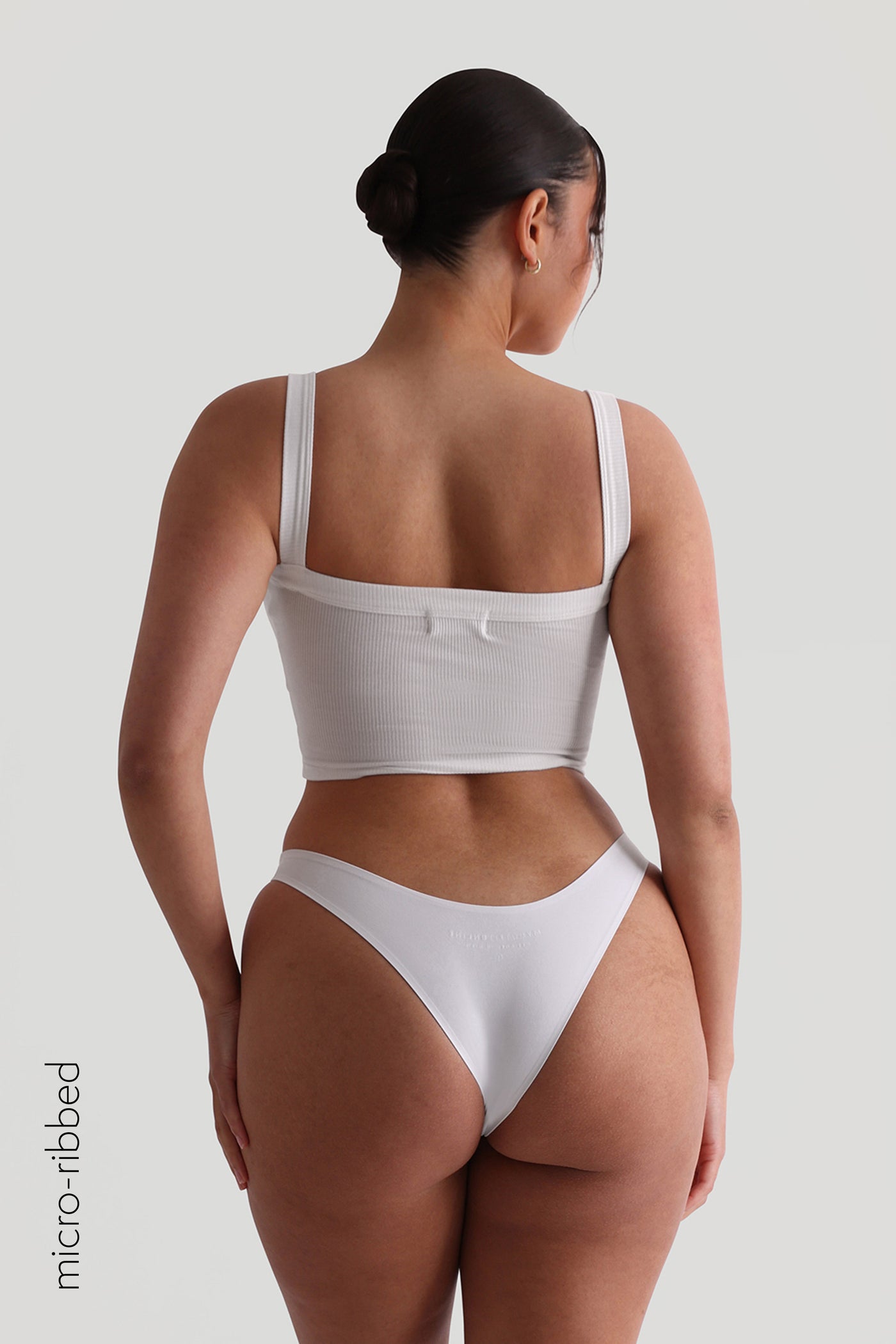 Staple Micro-Ripp-Crop-Top - Weiß