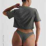 Relaxed Fit Custom-Patch Crop Top - Forest Green