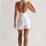 String Crossback Romper - White
