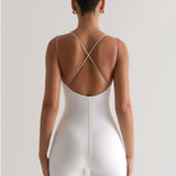 String Crossback Romper - White