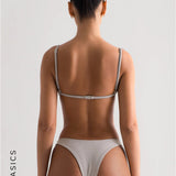 Ace Textured Bikini Bottoms - Light Gray