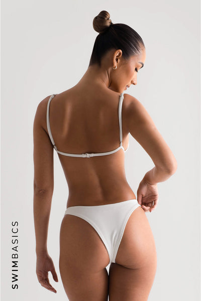 Ace Textured Bikini Bottoms - White