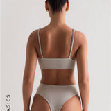 Primary Textured Bikini Top - Light Gray