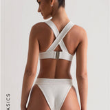 Elements Textured Bikini Bottoms - White