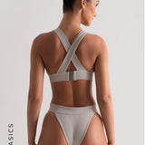 Levels Textured Bikini Top - Light Gray