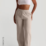 Structured Wide Leg Sweatpants - Buttercream