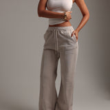 Structured Wide Leg Sweatpants - Buttercream