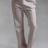 Structured Wide Leg Sweatpants - Soft Beige