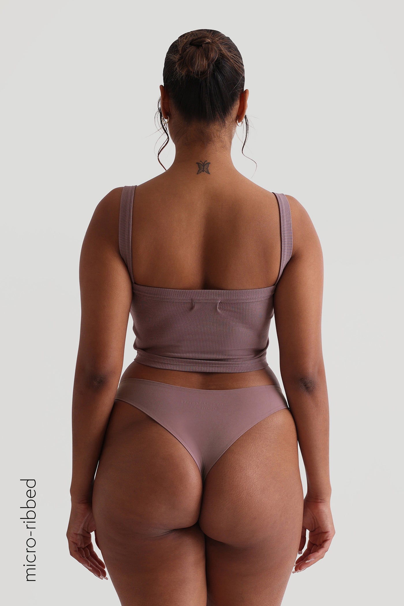 Staple Micro-Ribbed Crop Top - Vintage Purple