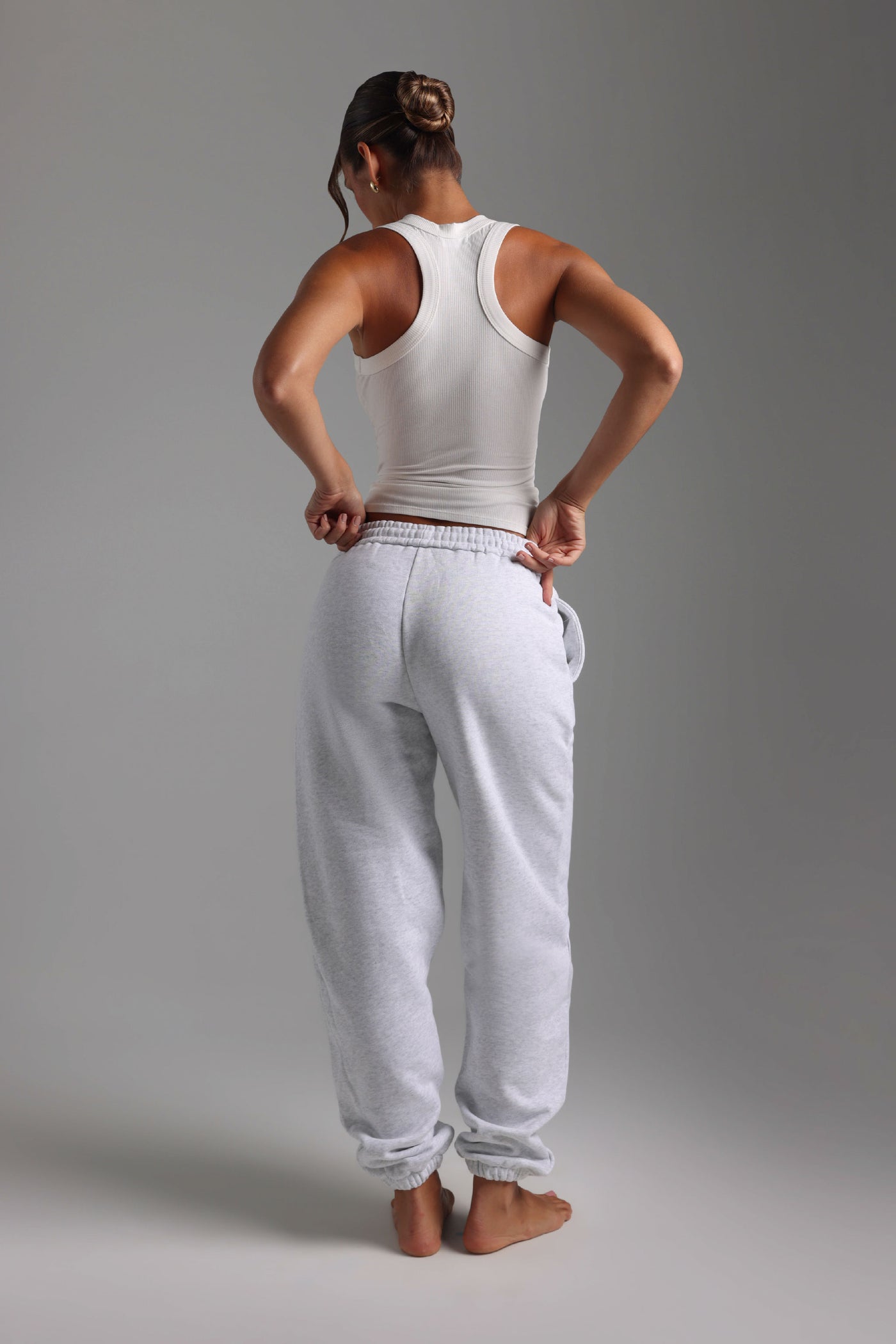 Pantalon de survêtement coupe jogging - Gris chiné clair