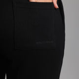 Cut-Out Wide Leg Sweatpants - Black