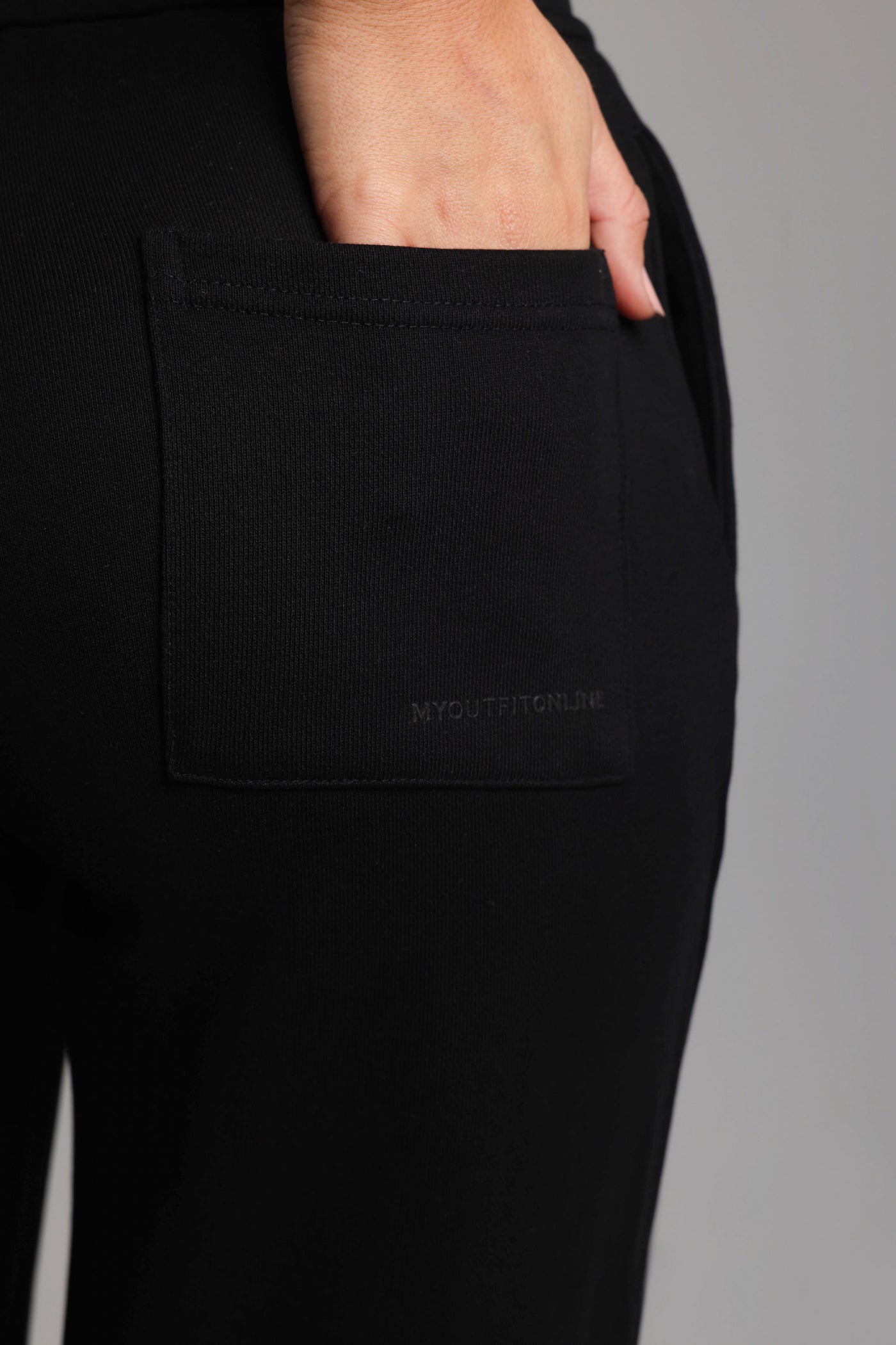 Cut-Out Wide Leg Sweatpants - Black