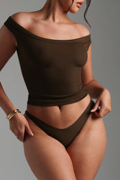OFF SHOULDER TOP - Brown Sugar