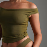 Off Shoulder Top - Olive