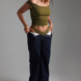 Off Shoulder Top - Olive