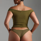Off Shoulder Top - Olive