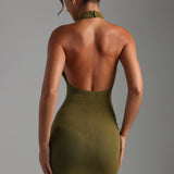 High Neck Maxi Dress - Olive
