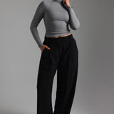 Refined Long Sleeve Turtleneck T-Shirt - Stone Gray